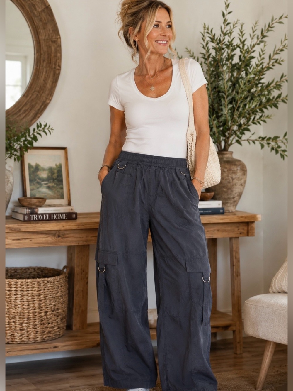 Wild Fable Dark Gray Wide Leg Cargo Pants NWT | Size Small | Y2K Utility